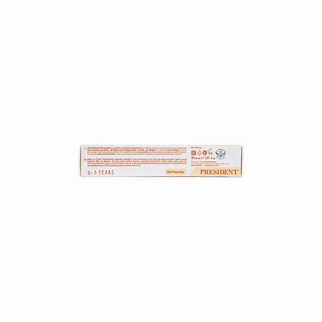 President Baby 0-3 Years Caramel Toothpaste 30ml