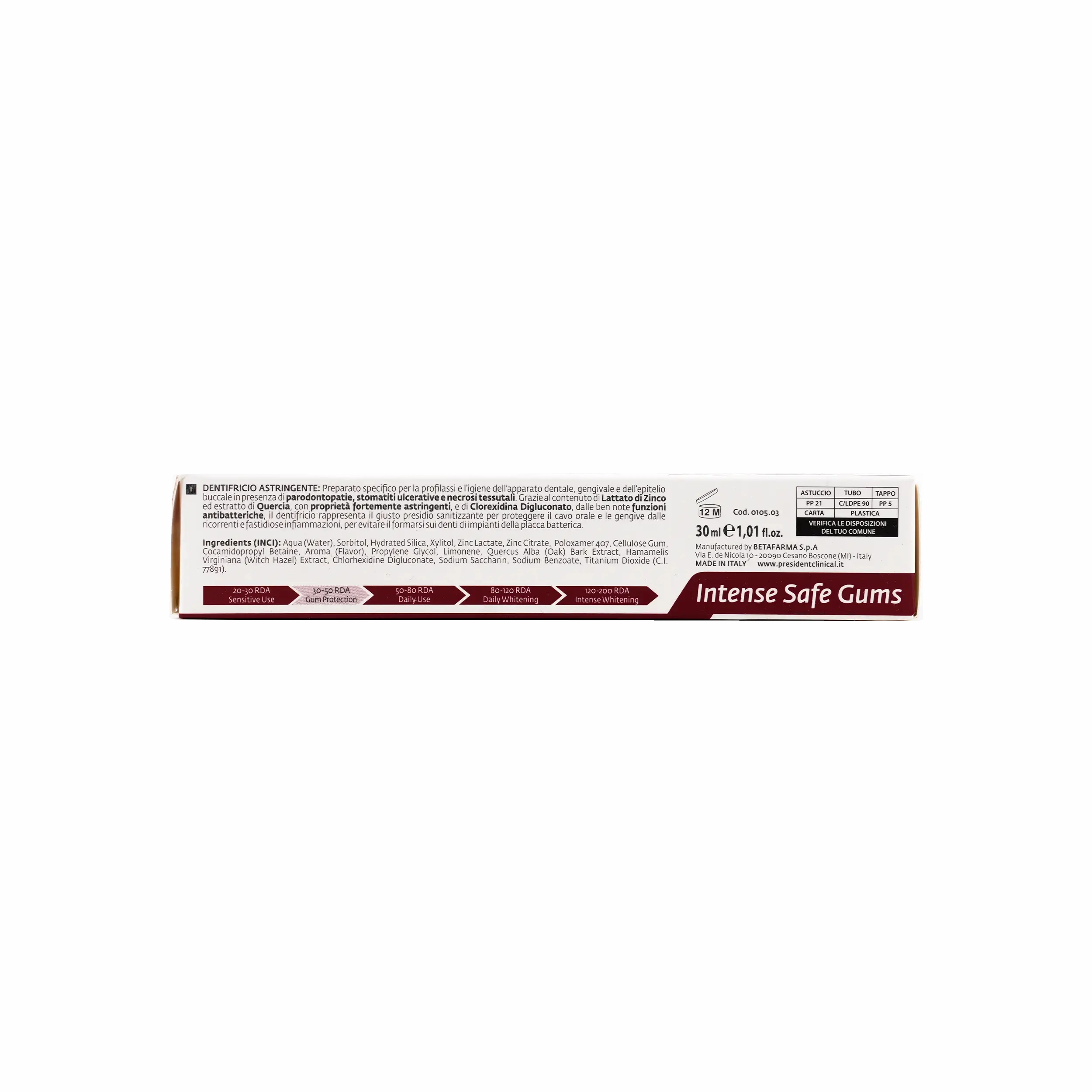 President Intense Safe Gums Active Plus Toothpaste 30ml