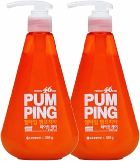Pumping Toothpaste Citrus Scent 10.05oz (285g) x 2 – Mess-Free Gel for Fresh Breath