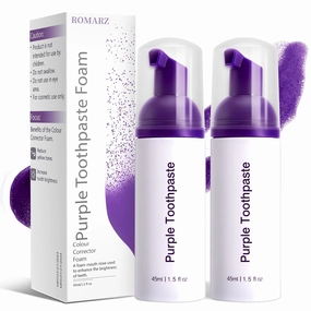 Purple Toothpaste for Teeth Whitening,Purple Teeth Whitening Kit,Tooth Stain Removal Colour Corrector
