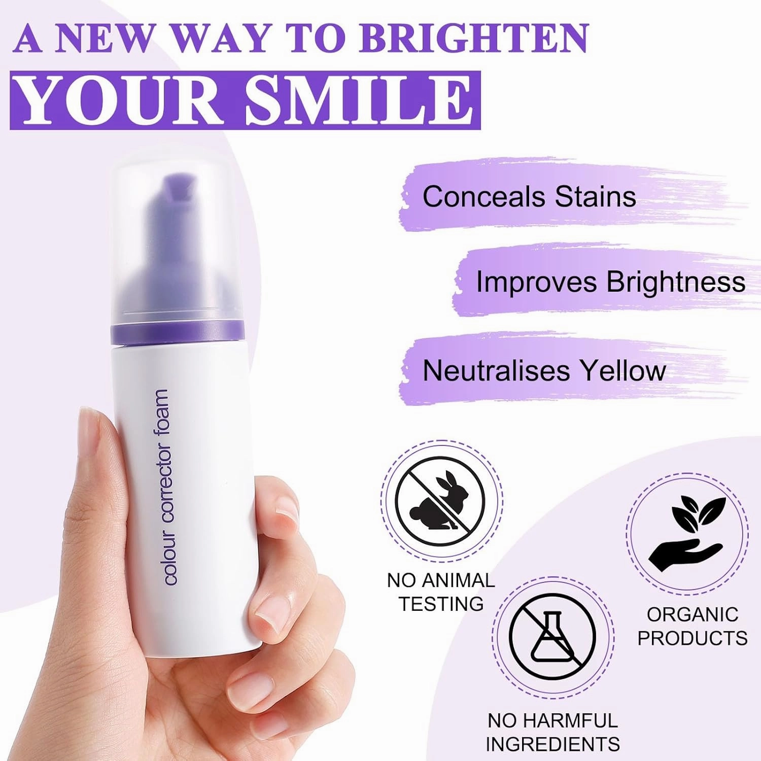 Purple Toothpaste for Teeth Whitening,Purple Teeth Whitening Kit,Tooth Stain Removal Colour Corrector