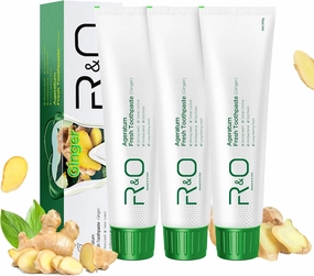 R&O Long-Lasting Fresh Ginger Mint Toothpaste, 3.53 oz - Removes Dental Plaque, Relieves Oral Discomfort, Enhances Oral Health, Maintains Fresh Breath - A Miracle for Oral Hygiene(3 Pack)