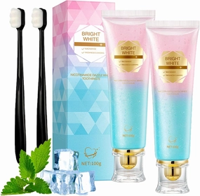 Radiant Whitening Toothpaste, Easilyous Niacinamide Whitening Toothpastes, Repair and Protect Teeth, Fresh Breath (2sets)