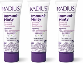 RADIUS ImmuniMinty Immune Support Toothpaste 2.5 Oz - Elderberry Mint - Pack of 3