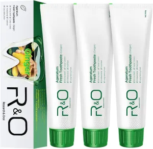 R&O Ginger Mint Fresh Toothpaste, 3.53 oz - A Miracle for Oral Hygiene, Maintains Fresh Breath, Relieves Oral Discomfort, Removes Dental Plaque (3)