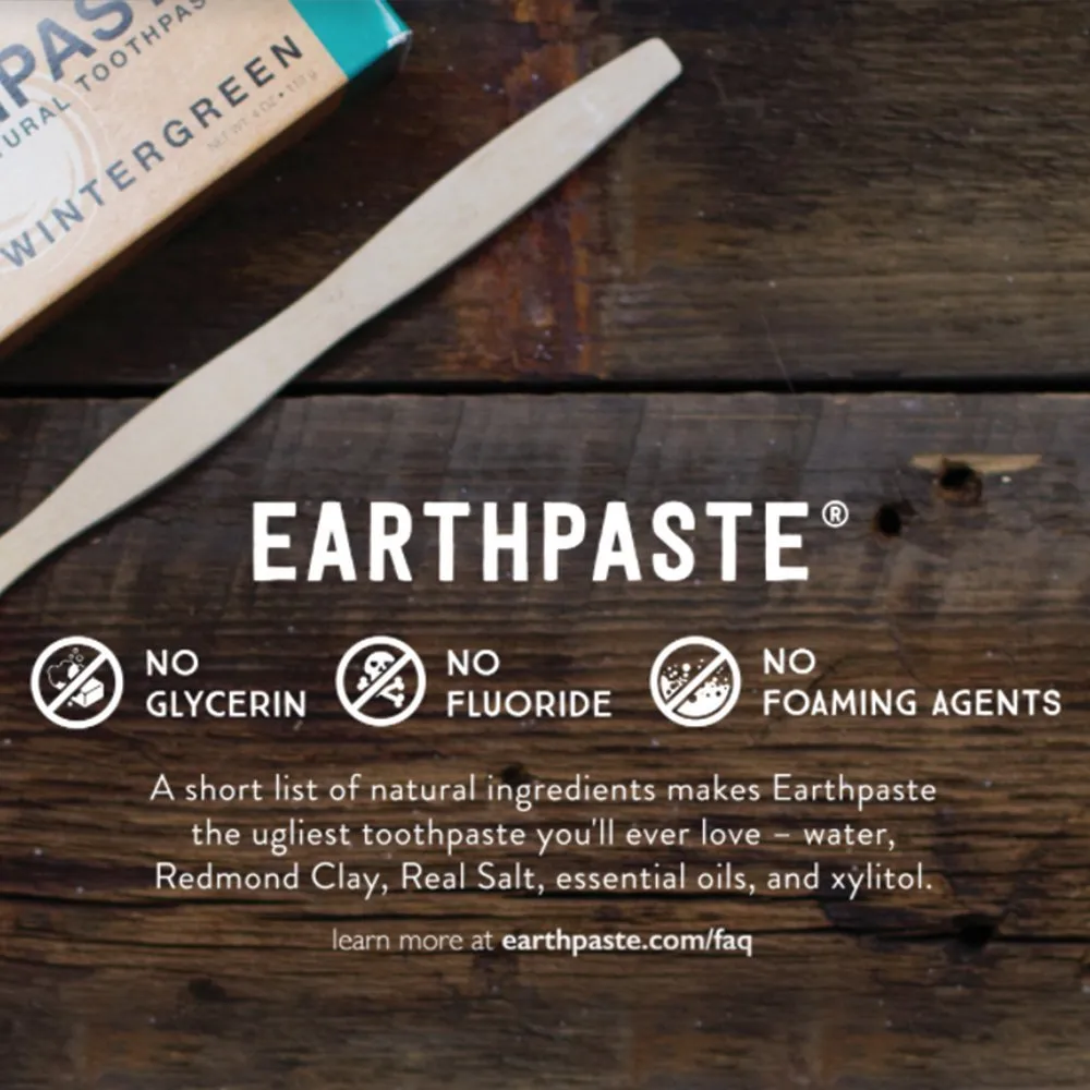 REDMOND Earthpaste - Natural Non-Fluoride Toothpaste, 4 Ounce Tube (3 Pack, Peppermint)