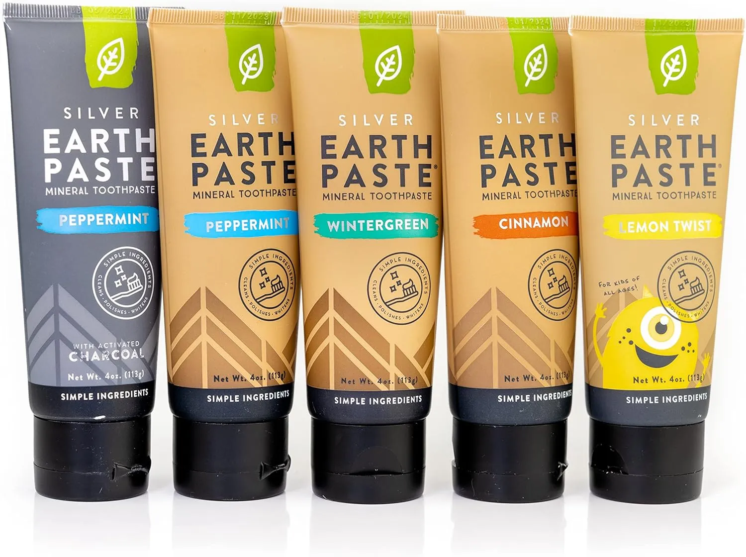 Redmond Earthpaste with Silver | Natural Non-Fluoride Toothpaste Bundle