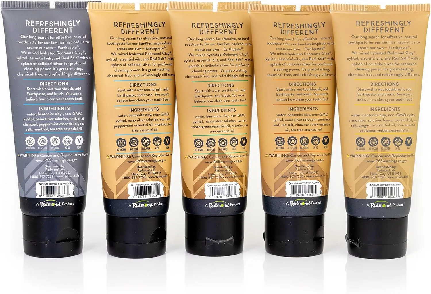 Redmond Earthpaste with Silver | Natural Non-Fluoride Toothpaste Bundle