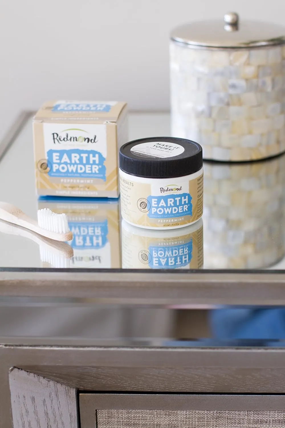Redmond Earthpowder, All Natural Tooth and Gum Powder Bentonite Clay, Peppermint