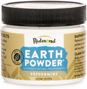 Redmond Earthpowder, All Natural Tooth and Gum Powder Bentonite Clay, Peppermint