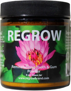 REGROW Remineralizing Tooth Powder - Whiter Teeth Naturally - Cleans, Heals, Protects & Stop Sensitive Teeth and Gums - All Natural - 4oz Glass Jar