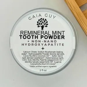 Remineral Mint Natural Tooth Powder   Naturally Sourced Hydroxyapatite - Plastic and Flouride Free (2 oz)