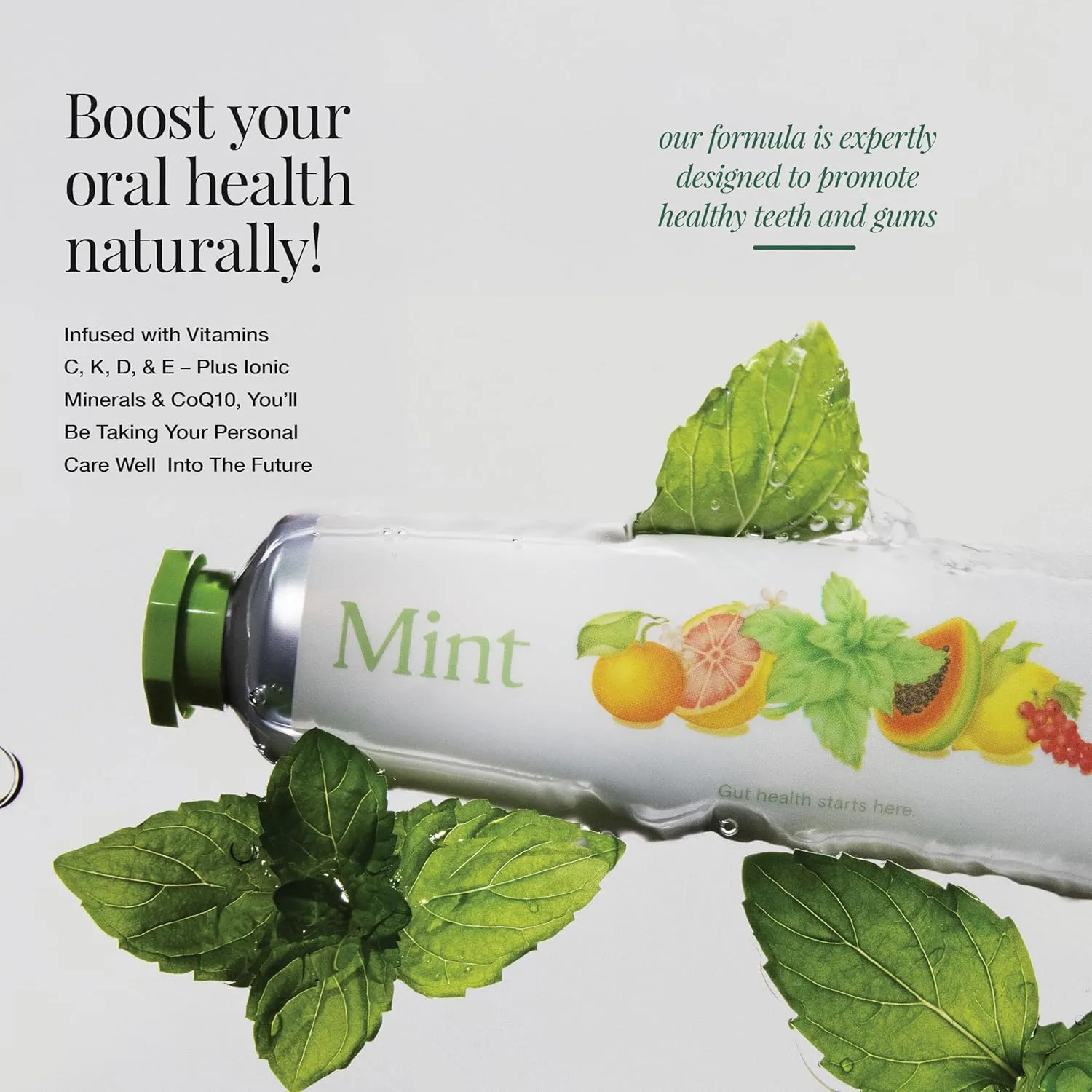 Revitin Toothpaste | Fluoride-Free Prebiotic Mint Tooth Gel | No SLS, Gluten Free, Dye Free, GMO Free, No Sweeteners | Non-Toxic, Kid Approved, Pack of 5