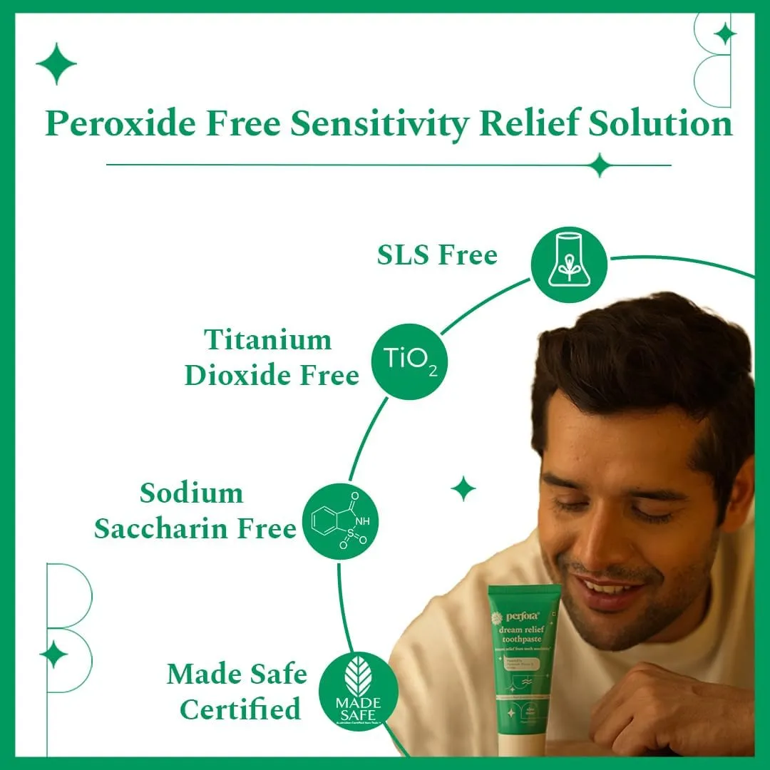 Sensitive Toothpaste - 75 grams | Instant Sensitivity Relief | SLS Free & No Artificial Sweeteners | Made Safe Certified | Vegan Friendly Gel Toothpaste (Pack of 1, Dream Relief - Aloe Mint)