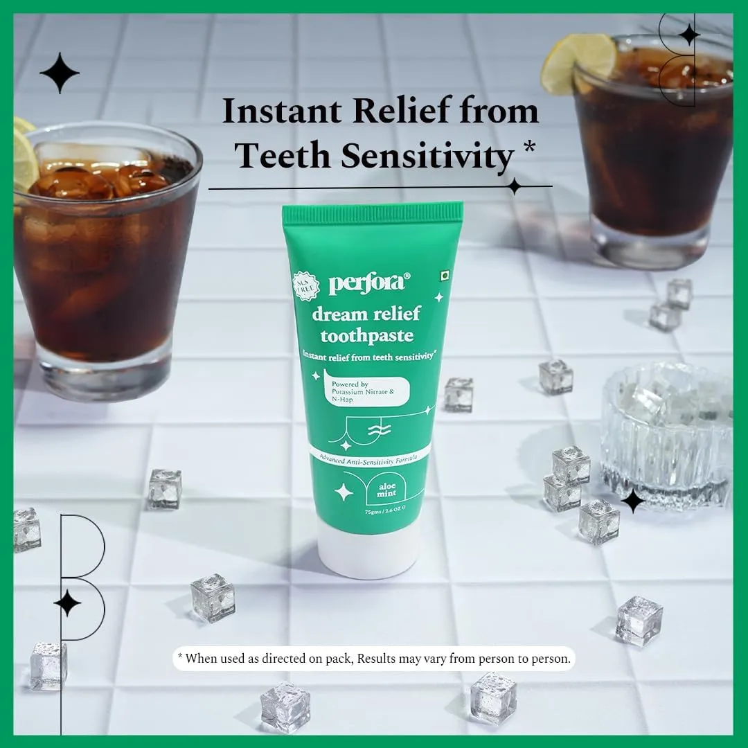Sensitive Toothpaste - 75 grams | Instant Sensitivity Relief | SLS Free & No Artificial Sweeteners | Made Safe Certified | Vegan Friendly Gel Toothpaste (Pack of 1, Dream Relief - Aloe Mint)