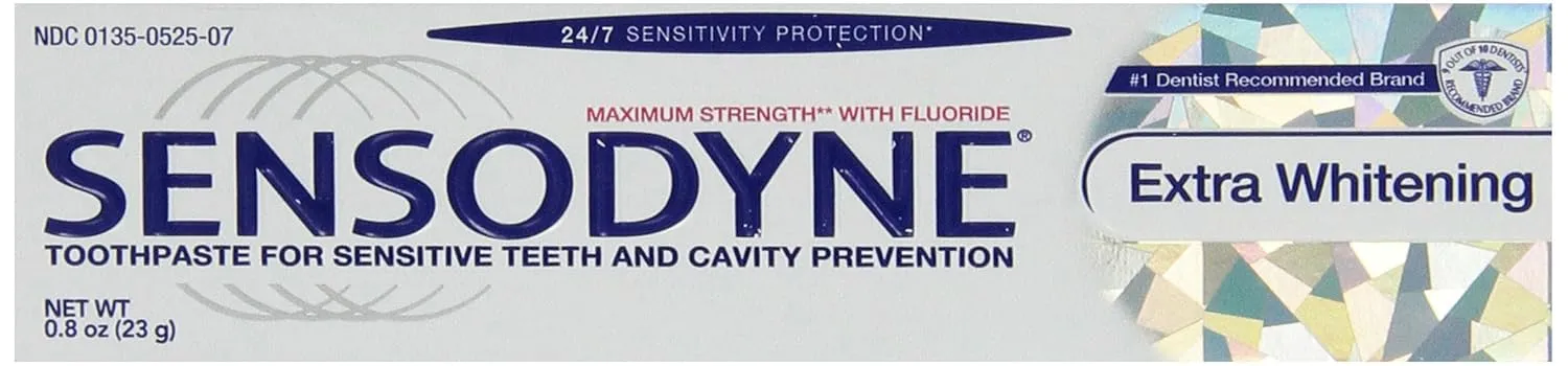 Sensodyne 08434 Extra Whitening Toothpaste, Trial Size (Pack of 36)