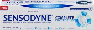 Sensodyne Complete Protection Sensitivity Toothpaste with Cavity & Gingivitis Protection Extra Fresh 3.4 oz (Pack of 4)