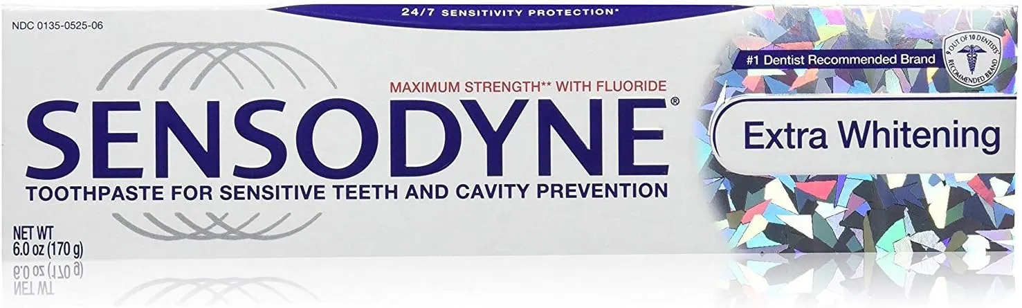 SENSODYNE Extra WHITENING MAXIMUN Strength with Fluoride Toothpaste (6.0 OZ)