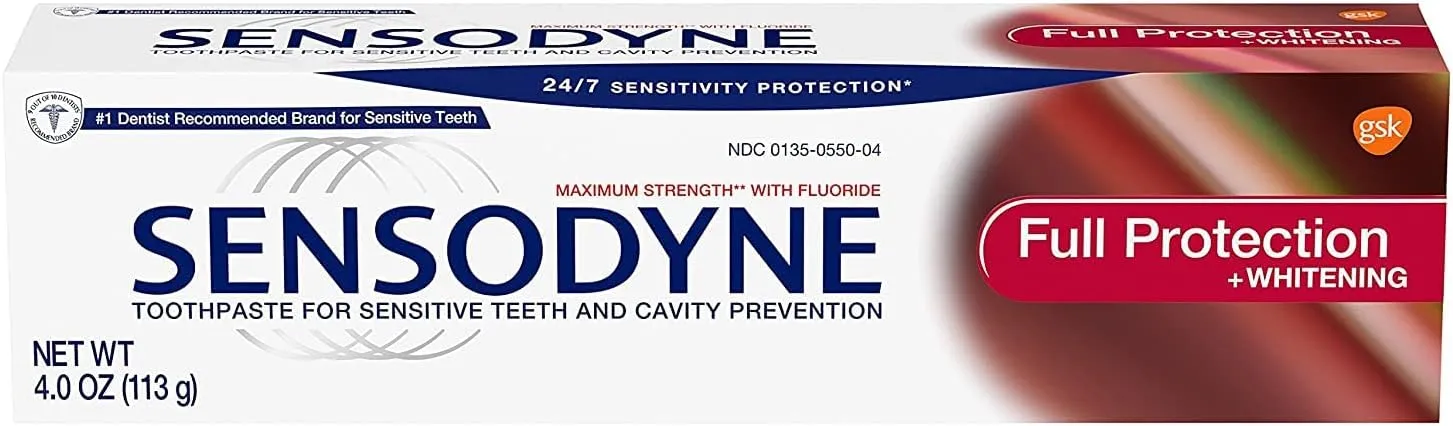 Sensodyne Full Protection Plus Whitening Toothpaste 4 oz (Pack of 10)