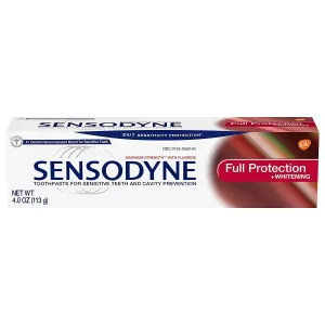 Sensodyne Full Protection   Whitening Toothpaste for Sensitive Teeth and Cavity Prevention, 4.0 oz