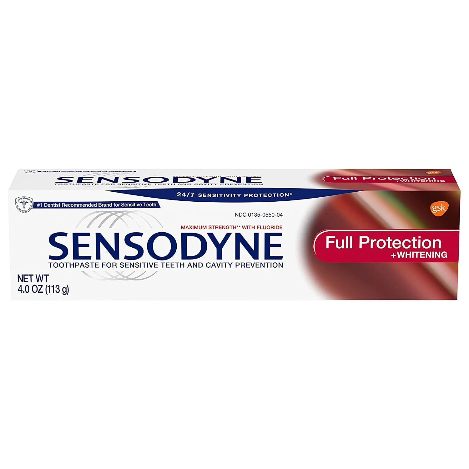 Sensodyne Full Protection   Whitening Toothpaste for Sensitive Teeth and Cavity Prevention, 4.0 oz