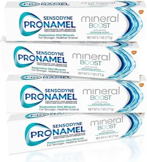 Sensodyne Pronamel Mineral Boost Enamel Toothpaste for Sensitive Teeth with Gentle Whitening Action - 2.7 Ounces (Pack of 4)