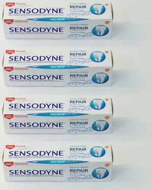 Sensodyne: "Repair & Protect Extra Fresh" Toothpaste, Powered by NovaMin * 2.53 Fluid Ounce (75ml) Tube (Pack of 4) * [ Italian Import ]