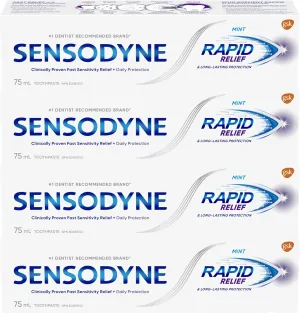 Sensodyne Rapid Relief Sensitivity Toothpaste, Mint, 3.4 oz (Pack of 2)