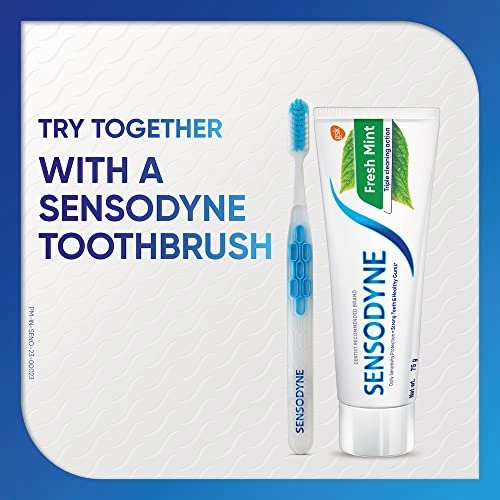 Sensodyne Fresh Mint Sensitivity Toothpaste for Sensitive Teeth and Fresh Breath 75g (Pack of 1)