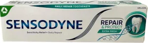 Sensodyne:"Repair & Protect Extra Fresh" Toothpaste, Powered by NovaMin 2.53 Fluid Ounce (75ml) Tube [ Italian Import ]
