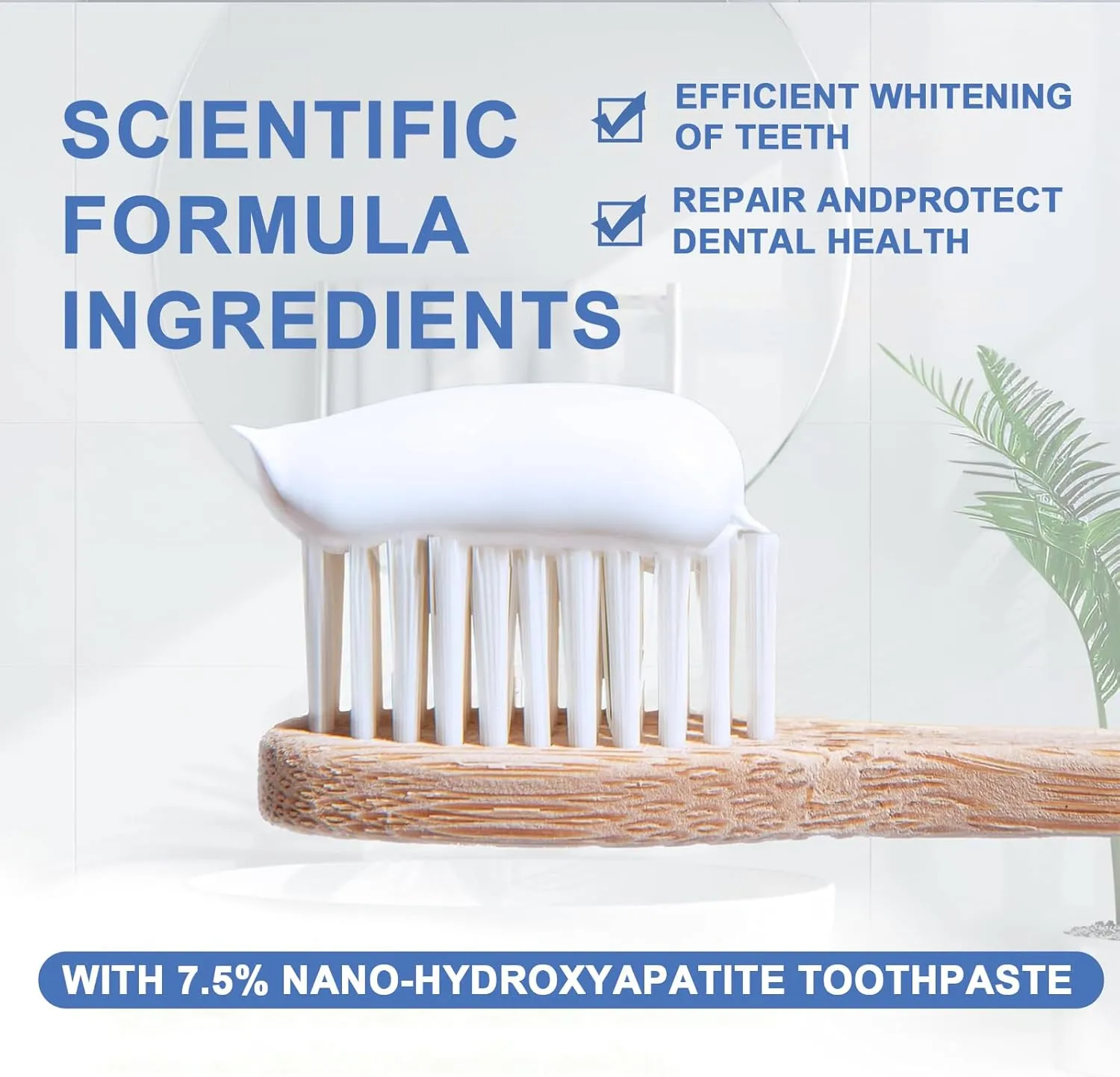 Set 2-Pack Hydroxyapatite Toothpastes for Enamel Protection and Tooth Strengthening, Gentle Mint, Fresh Breath, Daily Use for Oral Health
