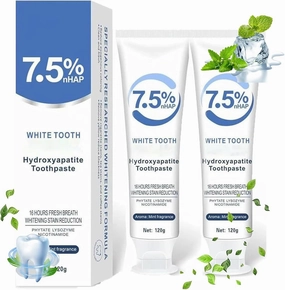 Set 2-Pack 7.5% nHAP Hydroxyapatite Toothpaste, Nano Hydroxyapatite Toothpaste 7.5, Deep Cleaning Care Oral Health for Enamel Protection, White Tooth for Sensitive Teeth