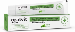 Sheltr Baking Soda and Peroxide Toothpaste for Whitening & Anti-Cavity | Toothpaste with Fresh Mint | Deep Cleanse |Super Fresh Breath | Extreme Whitening– 100gm Mint Flavour