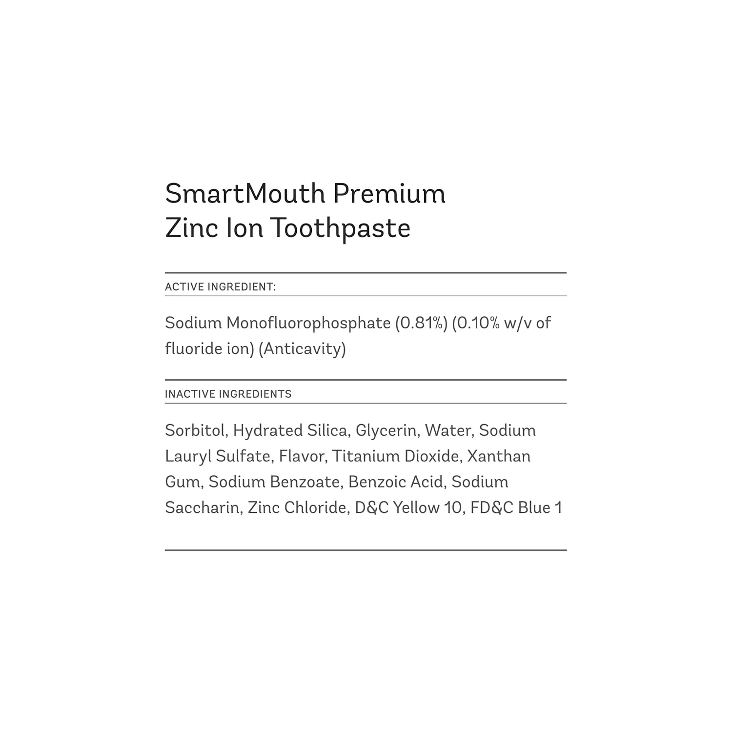 SmartMouth Premium Zinc Ion Toothpaste, Cavity, Enamel, and Plaque Help, Mild Mint, 3.4 oz, 3 Pack