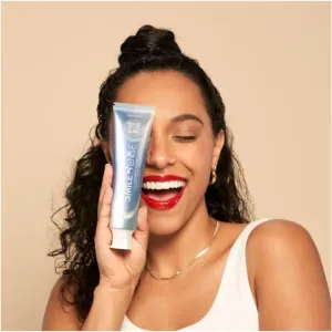 SmileSense Fluoride Toothpaste with BritePop Technology, Triple Whitening System, Lasting Freshness and Sensitivity Reduction
