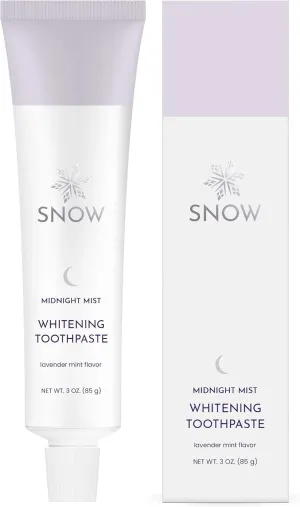 SNOW Daily Hydroxyapatite Whitening Toothpaste - Oral Care Paste for Teeth Whitening - PM Toothpaste with Xylitol & Hydroxyapatite Lavender & Mint Flavor (Midnight Mist)