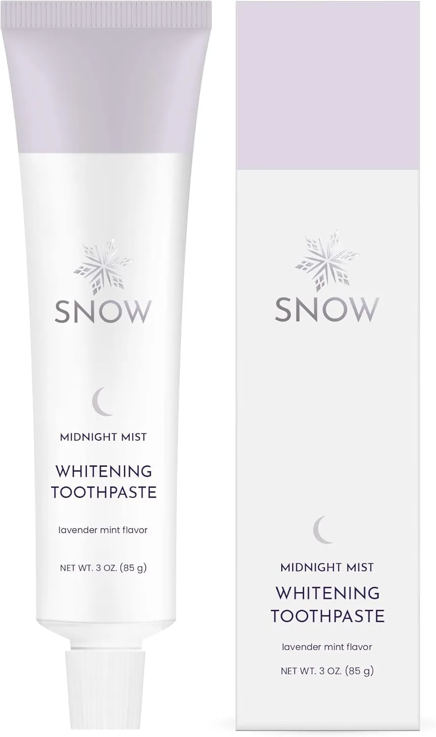 SNOW Daily Hydroxyapatite Whitening Toothpaste - Oral Care Paste for Teeth Whitening - PM Toothpaste with Xylitol & Hydroxyapatite Lavender & Mint Flavor (Midnight Mist)