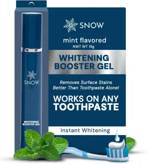 Snow Teeth Whitening Gel - Add to Toothpaste for a Whiter Smile - Vegan Hydrogen Peroxide Gel with Xylitol for Tooth Stain Removal and Brightening - 18g
