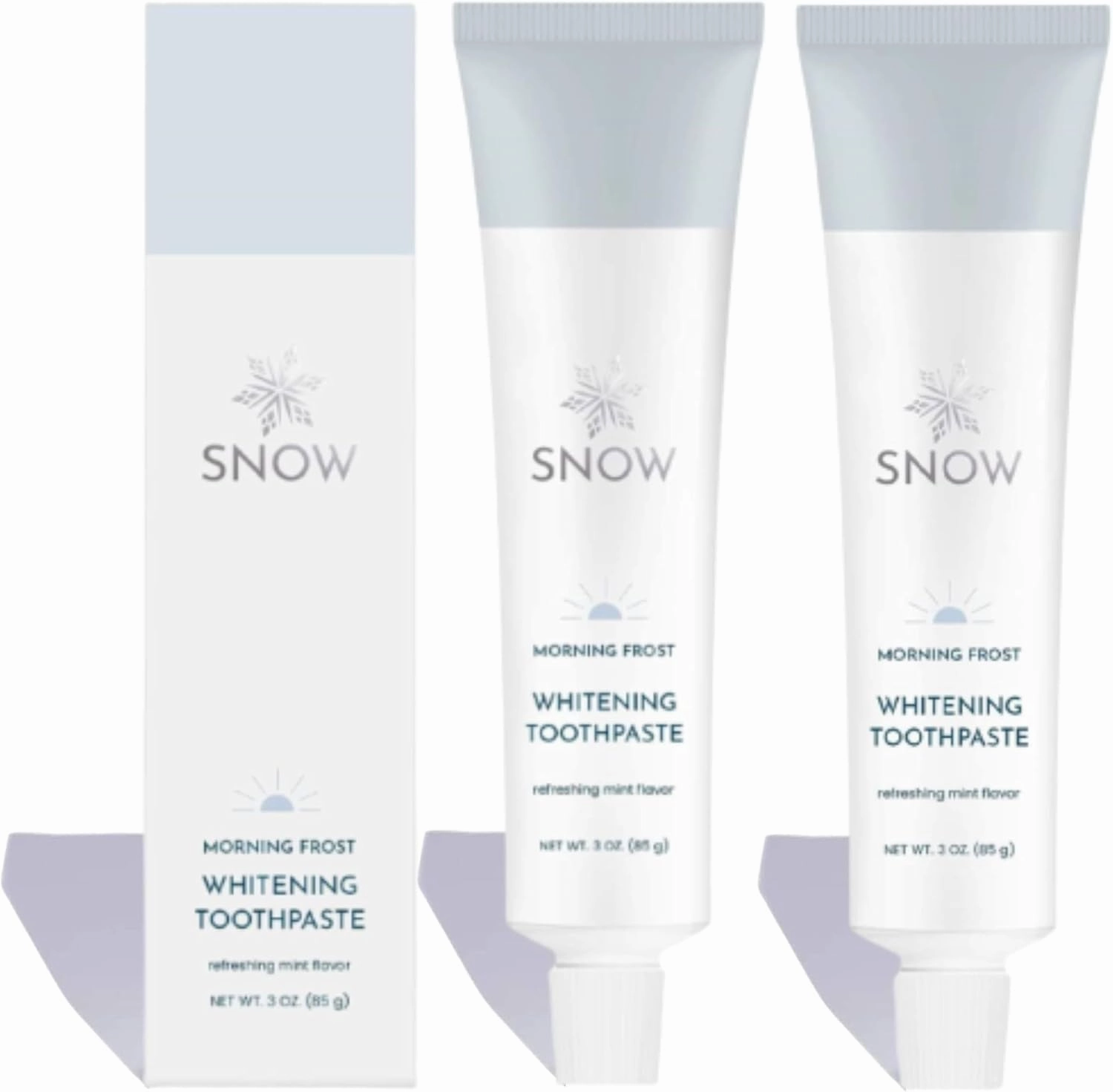 SNOW Nano-Hydroxyapatite Whitening Toothpaste - Oral Care with Kaolin & Hydroxyapatite - Non-GMO & Enamel Safe Teeth Whitening Toothpaste Mint Flavor (Morning Frost, 3 Pack)
