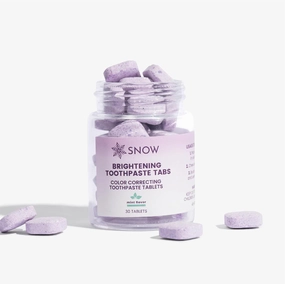 SNOW Purple Whitening Toothpaste Tablets - 30 Count, Purple Toothpaste for Whitening, Color Correcting Tablets for Oral Care, Instantly Brightens Teeth, Removes Yellow Stains & Freshens Breath