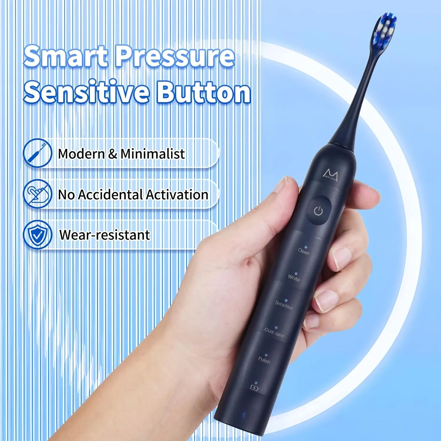 Sonic Electric Toothbrush for Adults Teens: 180 Days Battery Life, 48000VPM Motor 5 Cleaning Modes 2 Min Smart Timer 4 Quality Replacement Heads IPX8 Durable Rechargeable Travel Toothbrush