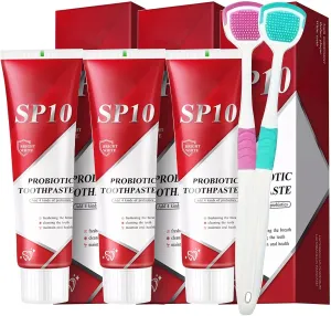 SP 10 Probiotic Toothpaste for Whitening & Gum Health – Natural Fluoride-Free Formula for Fresh Breath & Oral Hygiene