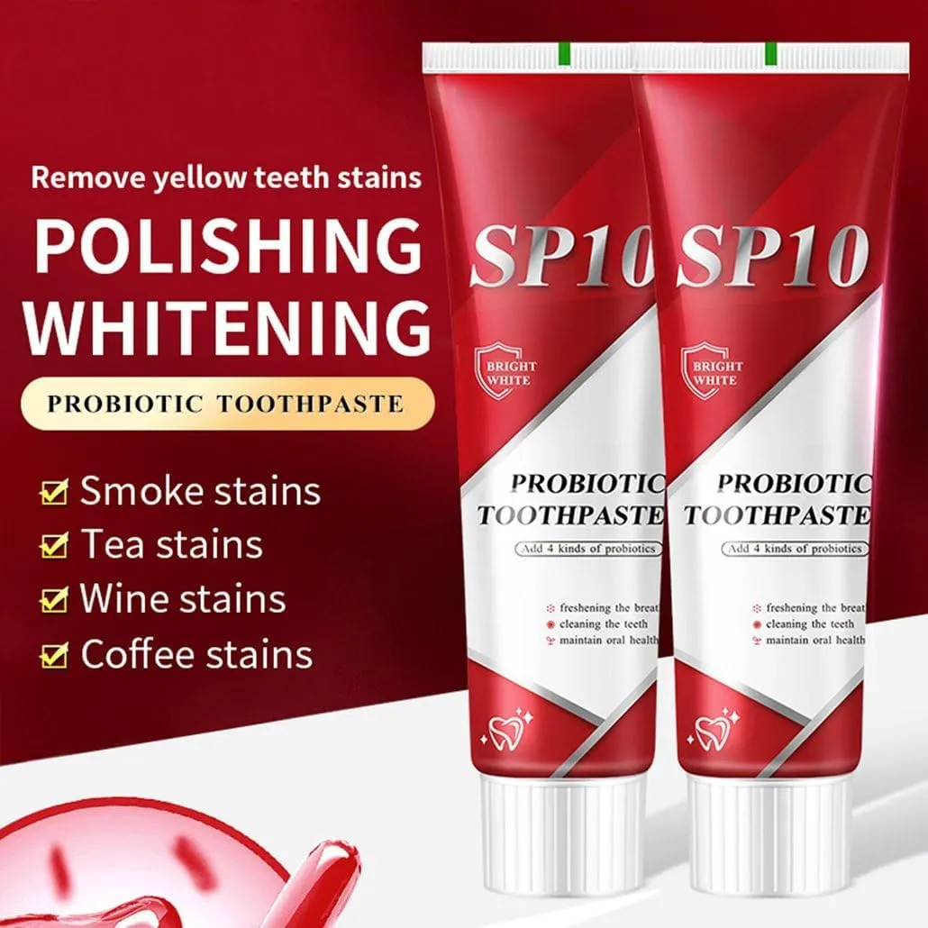 SP 10 Probiotic Toothpaste for Whitening & Gum Health – Natural Fluoride-Free Formula for Fresh Breath & Oral Hygiene