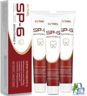 SP-6 Probiotic Ultra Whitening Toothpaste Upgraded, SP-6 New Version Fluoride-Free, Gum Care & Fresh Breath, Natural Probiotic-Enriched Formula, Toothpaste for Sensitive Teeth Protection