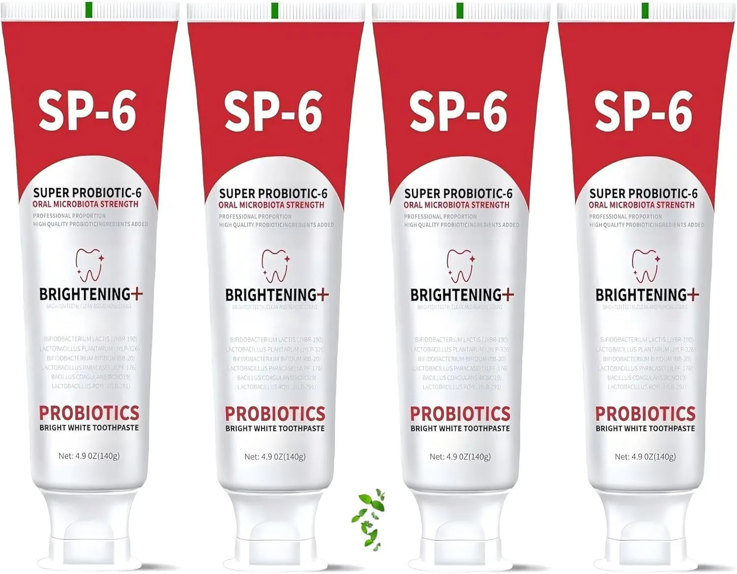 Sp-6 Probiotics Whitening Toothpaste, Sp-6 Ultra Whitening Toothpaste, Enhanced Formula with Enamel-Safe, Fluoride-Free, Fresh Breath Mint Flavor for Oral Health (4)