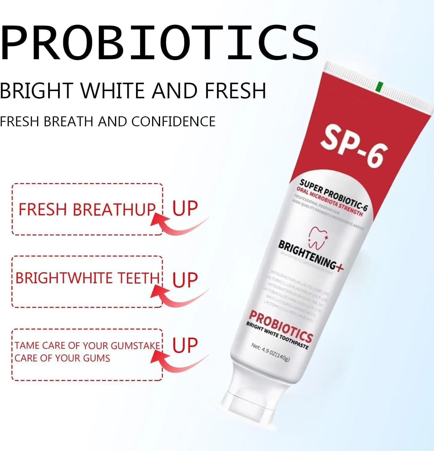 SP-6 Probiotics Whitening Toothpaste, SP6 Probiotic Toothpaste for Teeth Whitening and Gum Health, Enhanced Formula with 6 Probiotics, Fluoride-Free, Minty Fresh Flavor (2)