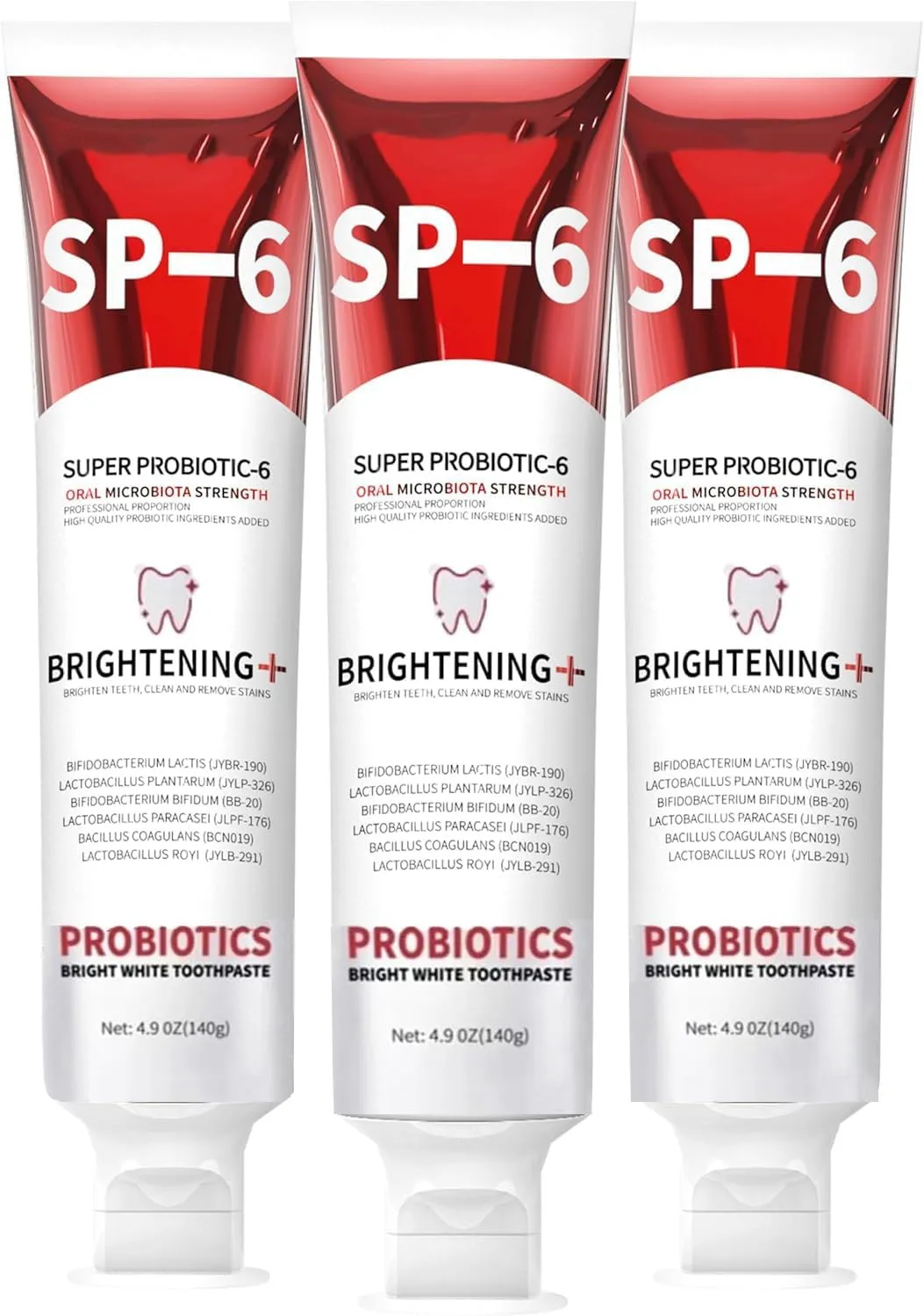 SP-6 Probiotics Whitening Toothpaste, SP6 Probiotic Toothpaste for Teeth Whitening and Gum Health, Enhanced Formula with 6 Probiotics, Fluoride-Free, Minty Fresh Flavor (3)