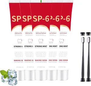 SP-6 Ultra Whitening Toothpaste Sp-6 Probiotics Whitening Toothpaste Sp6 Probiotic Brightening Deep Cleaning Fresh Breath Promotes Healthy Teeth and Gums (5PCS)