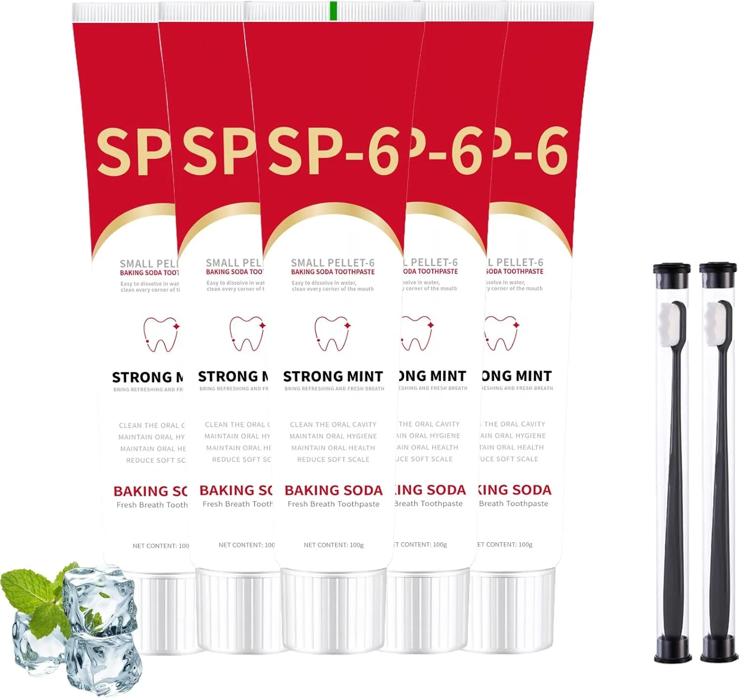 SP-6 Ultra Whitening Toothpaste Sp-6 Probiotics Whitening Toothpaste Sp6 Probiotic Brightening Deep Cleaning Fresh Breath Promotes Healthy Teeth and Gums (5PCS)