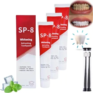 SP-8 Probiotic Oral Care - Ultra Whitening Deep Clean Toothpaste for Fresh Breath, Bright Smile - 3 Pack